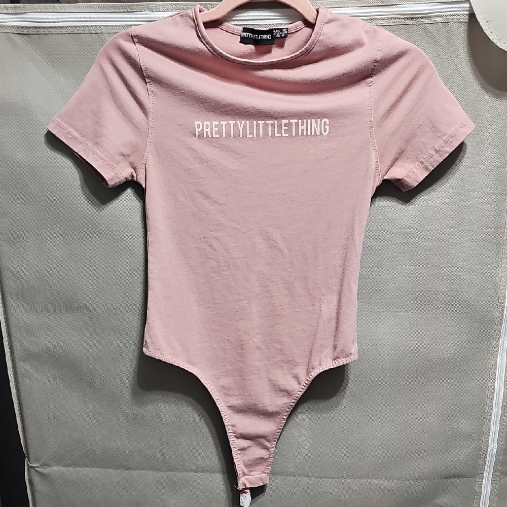 PrettyLittleThing Blush Pink Short Sleeve Bodysuit